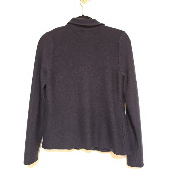 ALT Bella Swan Twilight Tahari Merino Wool Women Cardigan XL Dark Blue Button-up - Picture 3 of 9